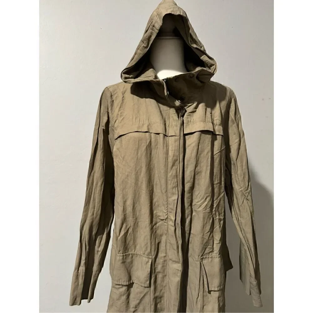 Eileen Fisher Anorak organic cotton hooded jacket M